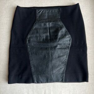 Marciano vegan leather and stretch sides mini skirt